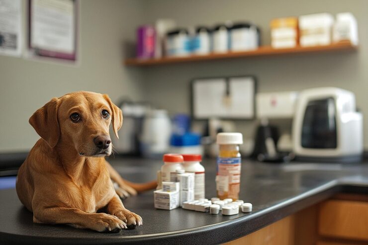 pet with medicine
